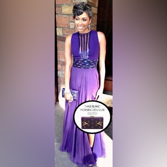 THALE BLANC                             Stunning Morning Dew Luxe Clutch NWOT - Picture 6 of 6